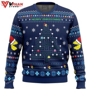 Christmas Tree Pac-Man Ugly Sweater