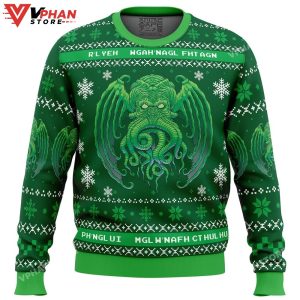 Cthulhu Cultist Christmas Ugly Christmas Sweater 1