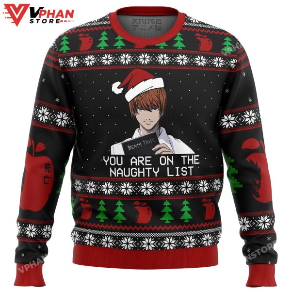 Death Note Naughty List Ugly Christmas Sweater