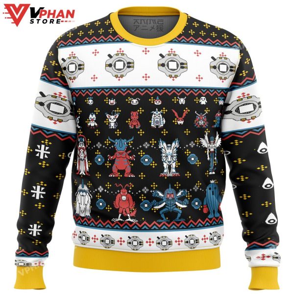 Digimon Sprites Ugly Christmas Sweater