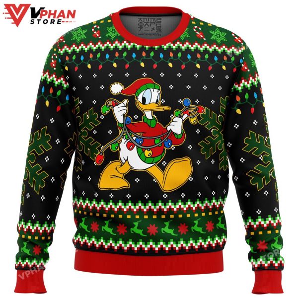 Donald Duck Christmas Lights Ugly Christmas Sweater