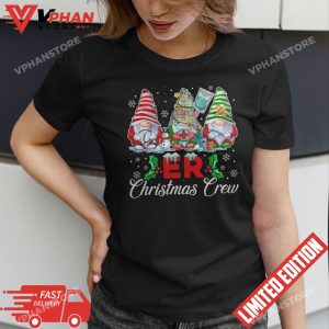 ER Nurse Squad Gnomies Nurse Christmas Gnomes Crew Xmas Long Sleeve T Shirt 1