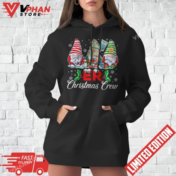 ER Nurse Squad Gnomies Nurse Christmas Gnomes Crew Xmas Long Sleeve T-Shirt