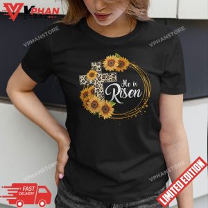 Easter Jesus He Is Risen Indeed Religious Christian Women T Shirt 1