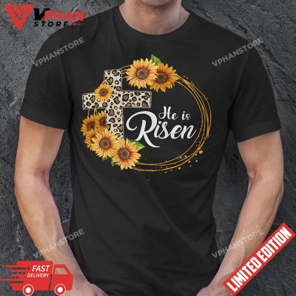 Easter Jesus He Is Risen Indeed Religious Christian Women T-Shirt