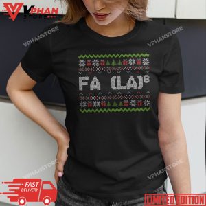 Fa La 8 Funny Christmas Santa Math Teacher Xmas T Shirt 1