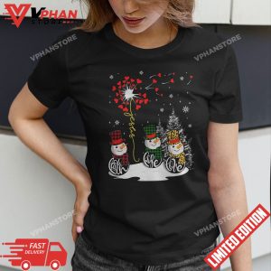 Faith Hope Love Snowman Jesus Dandelion Christian Christmas T Shirt 1