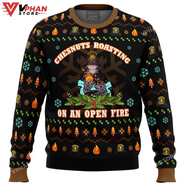 Fire Force Chesnuts Roasting Christmas Sweater