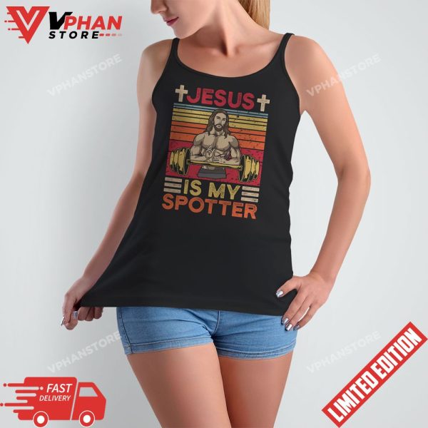 Fitness Jesus Is My Spotter Vintage T-Shirt