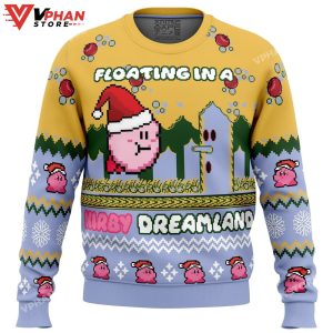 Floating in a Kirby Dreamland Ugly Christmas Sweater 1