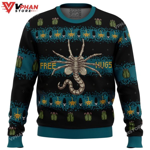 Free Hugs Alien Facehugger Ugly Christmas Sweater