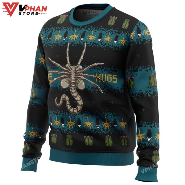 Free Hugs Alien Facehugger Ugly Christmas Sweater