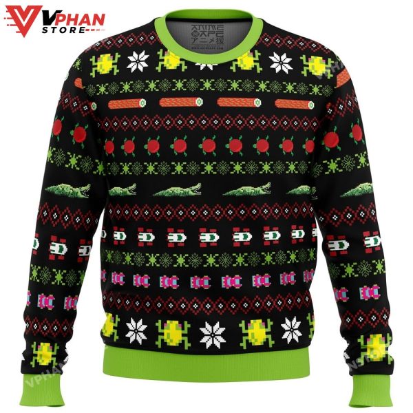 Frogs Logs And Automobiles Frogger Christmas Sweater