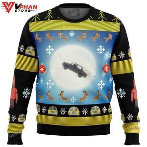 Full Moon Odd Taxi Ugly Christmas Sweater 1