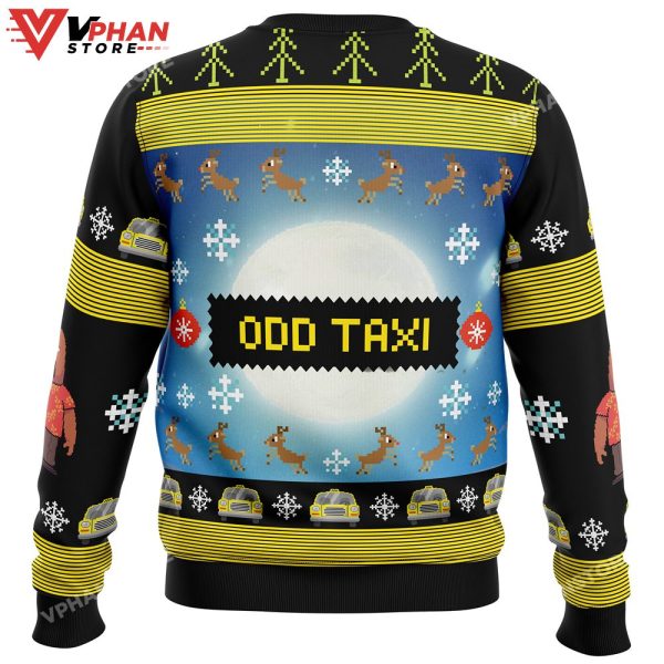 Full Moon Odd Taxi Ugly Christmas Sweater