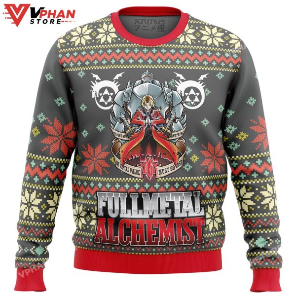 Fullmetal Alchemist Alt Ugly Christmas Sweater