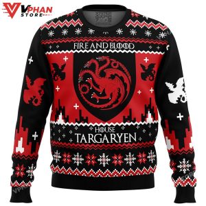 Game of Thrones House Targaryen Ugly Christmas Sweater 1