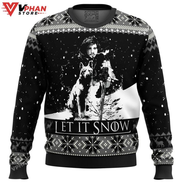 Game Of Thrones Let It Snow Black And White Ugly Christmas Sweater