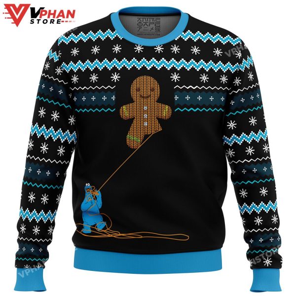 Gingerbread Cookie Monster Ugly Christmas Sweater