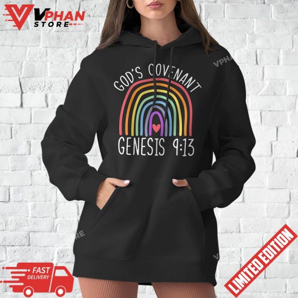 Gods Covenant Rainbow Genesis Christian Jesus Bible T-Shirt