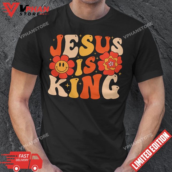 Groovy Jesus Is King Aesthetic Christian T-Shirt