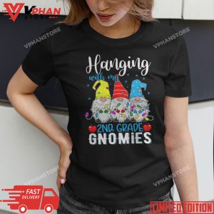 Hanging With My 2nd Grade Gnomies Christmas Teacher Student T Shirt 1