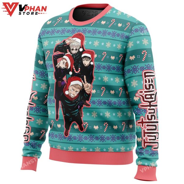 Happy Dub Cast Jujutsu Kaisen Ugly Christmas Sweater