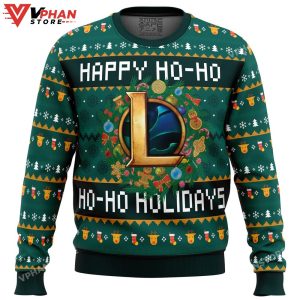 Happy Ho Ho Ho Holidays League of Legends Ugly Christmas Sweater 1