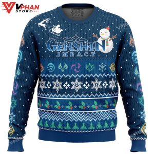 Happy Holidays Genshin Impact Ugly Christmas Sweater 1