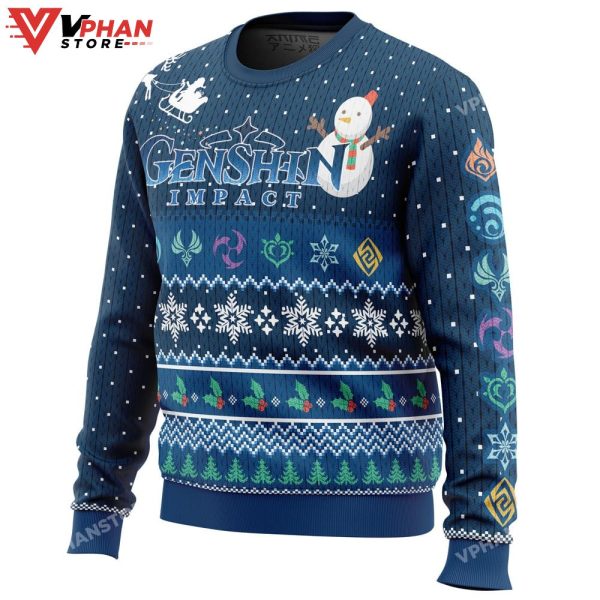 Happy Holidays Genshin Impact Ugly Christmas Sweater