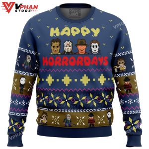 Happy Horrordays Halloween Ugly Christmas Sweater 1