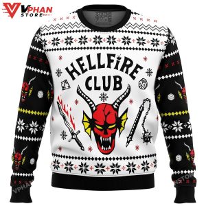 HellFire Club Stranger Things Ugly Christmas Sweater 1