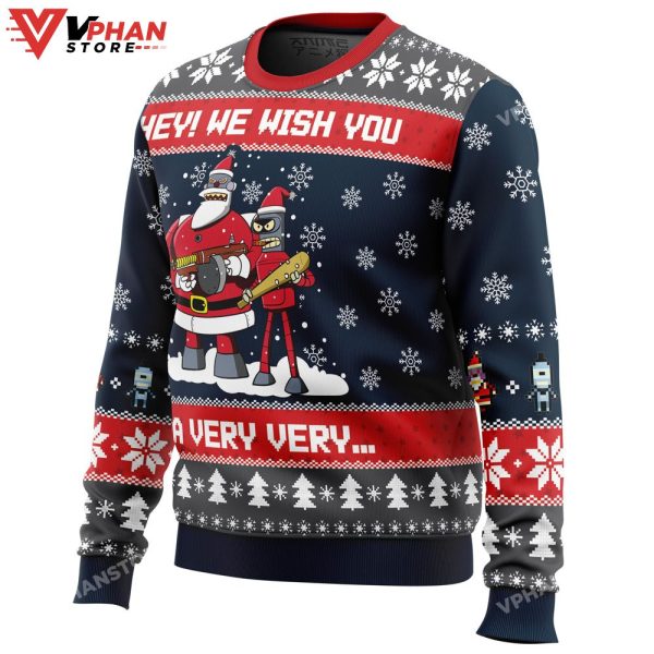 Hey! We Wish You A Futurama Ugly Christmas Sweater