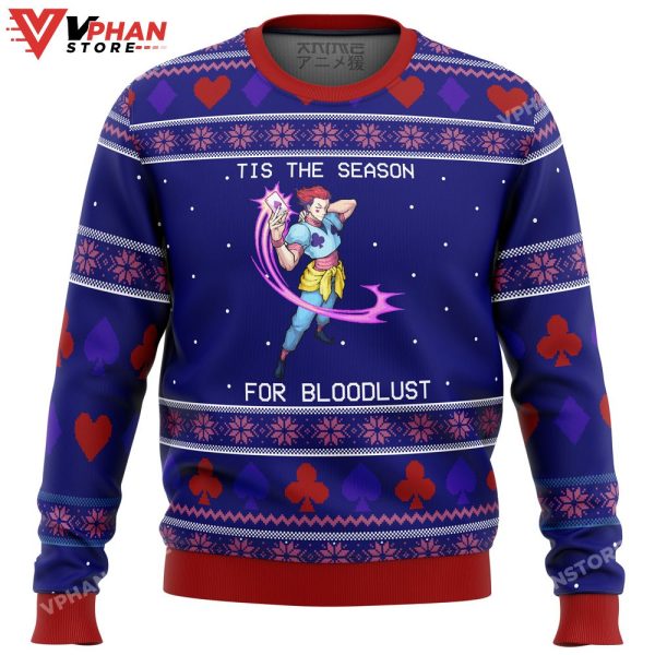 Hisoka Tis The Season For Bloodlust Hunter X Hunter Christmas Sweater