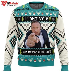 I Want You Alex Jones Ugly Christmas Sweater 1