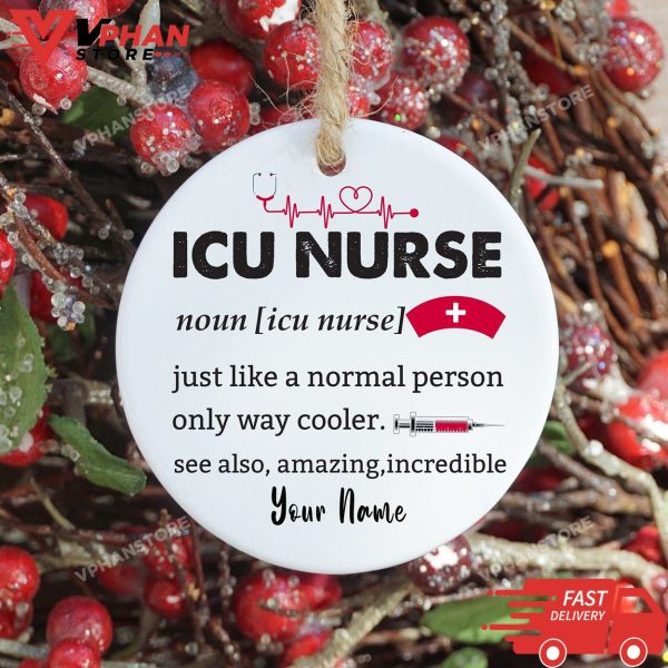 ICU Nurse Christmas Ornament