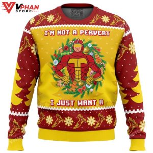 I'm not a pervert Turbo Man Ugly Christmas Sweater