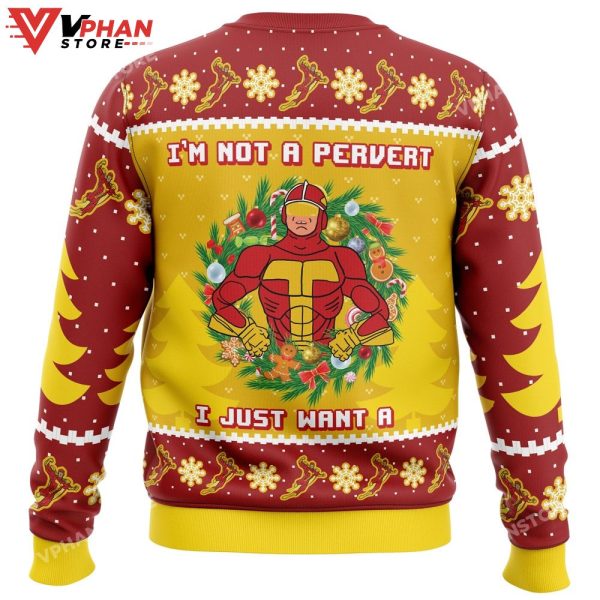 I’m not a pervert Turbo Man Ugly Christmas Sweater