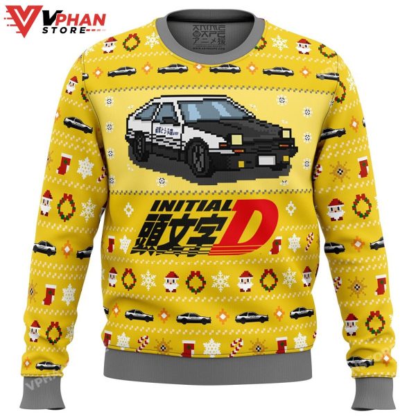 Initial D Classic Toyota Car Christmas Sweater