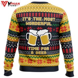 It's The Most Wonderful Time For A Beer Parody Ugly Christmas Sweater