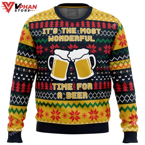 It’s The Most Wonderful Time For A Beer Parody Christmas Sweater