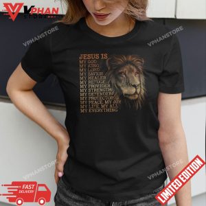 Jesus Is My God My King Black History Month BLM Melanin Lion T Shirt 1