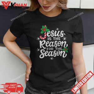 Jesus Is The Reason For The Season Christian Santa Christmas T Shirt 1