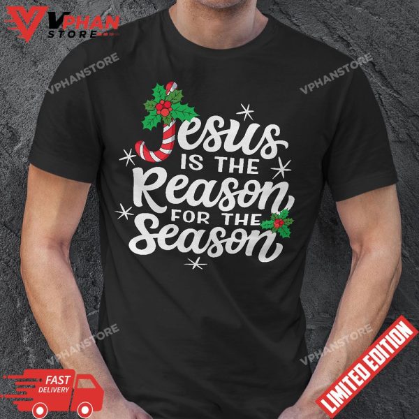 Xmas Jesus Is The Reason For The Season Christian Santa T-Shirt