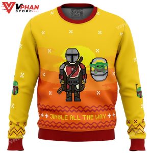 Jingle All The Way Mandalorian Ugly Christmas Sweater 1