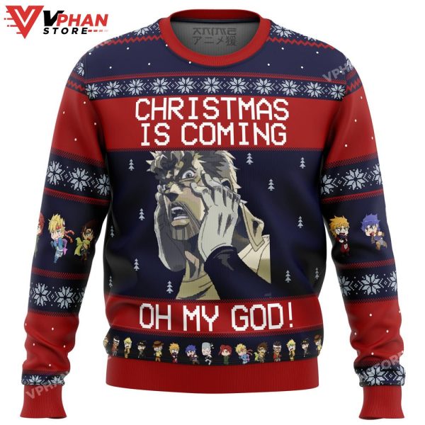 Jojo’s Bizarre Adventure Joseph Joestar Oh My God Ugly Christmas Sweater