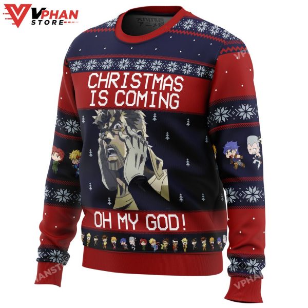 Jojo’s Bizarre Adventure Joseph Joestar Oh My God Ugly Christmas Sweater