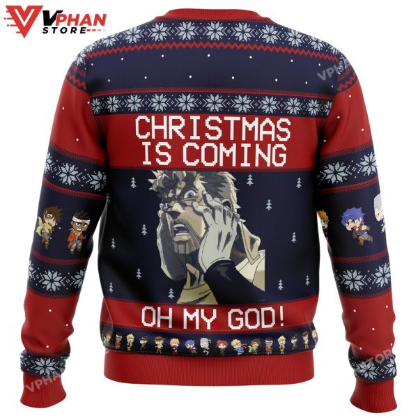 Jojo’s Bizarre Adventure Joseph Joestar Oh My God Ugly Christmas Sweater