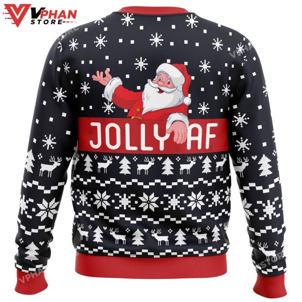 Jolly Af Santa Claus Ugly Sweater