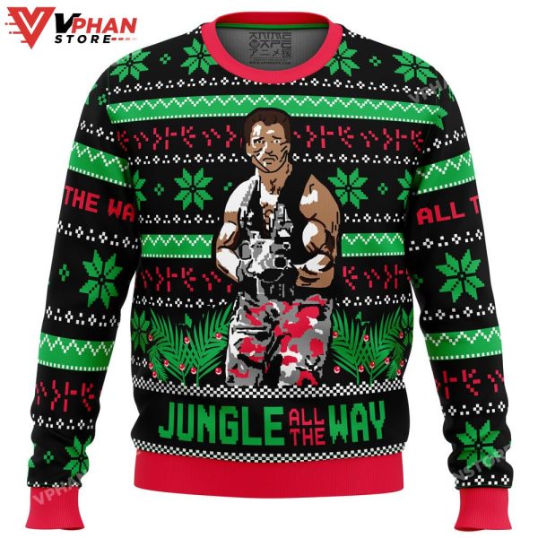 Jungle All The Way Arnold Schwarzenegger Ugly Sweater